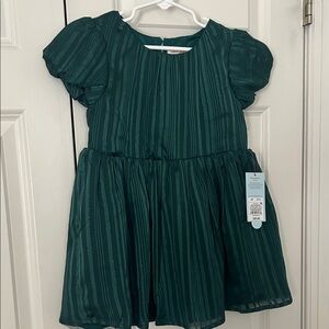 Cat & Jack Striped Green Kids Dress